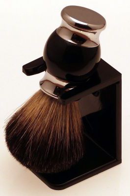 Diamond Edge Thor shaving brush & dripstand, black