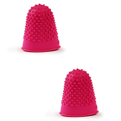 Pair of rubber finger stalls, pink