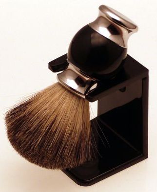Diamond Edge Apollo shaving brush & dripstand, black