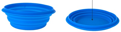 Collapsible silicon travel bowl, large