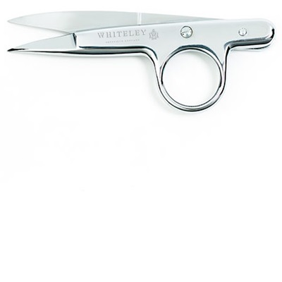 Thread-clip scissors, curved