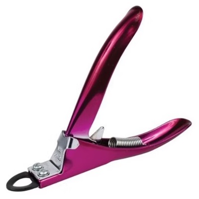 Resco jumbo guillotine nail clippers, raspberry red handles