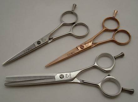 Japanese haircutting and thinning scissors sharpened and re-serrated